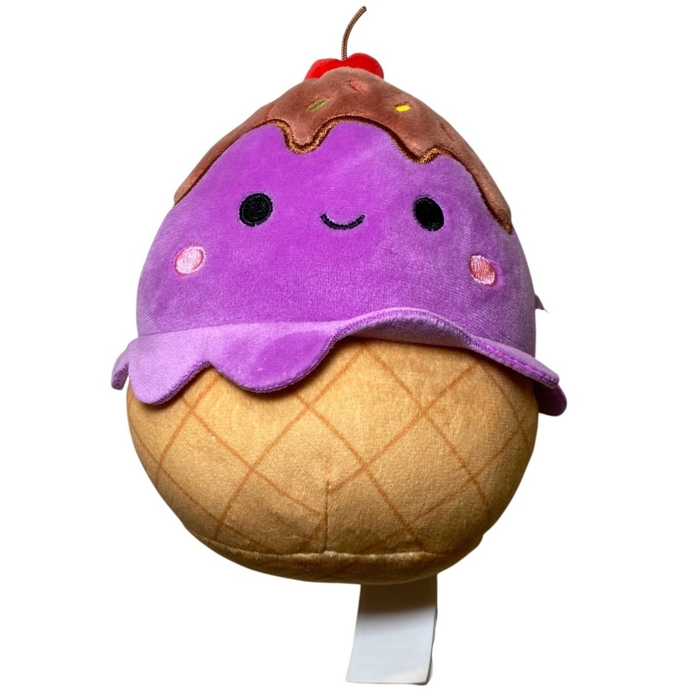 Squishmallows Dibbs Purple Ice Cream Cone Plush 5" Kellytoy Dessert Squad No tag